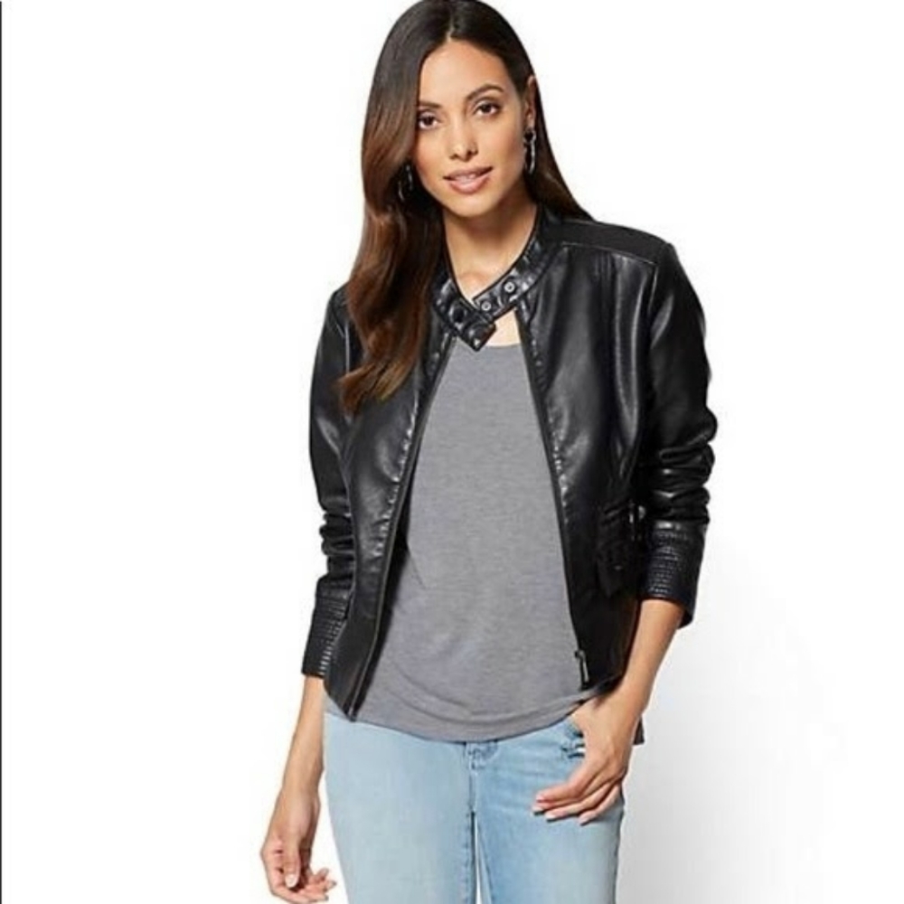 Faux Leather Moto Jacket | New York & Co.